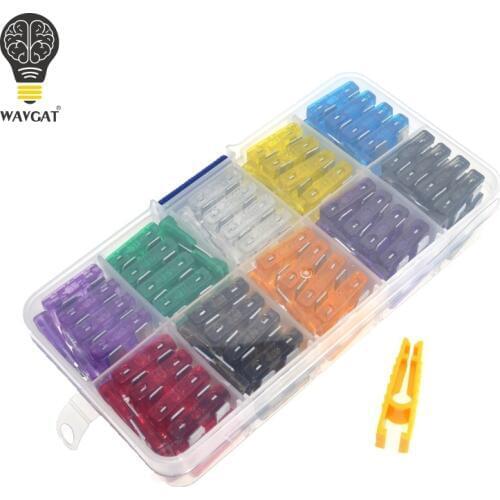 WAVGAT Medium Car Fuses 2A 3A 5A 7.5A 10A 15A 20A 25A 30A 35A + Clip Amp with Plastic Box Assortment Auto Blade Fuse SUV