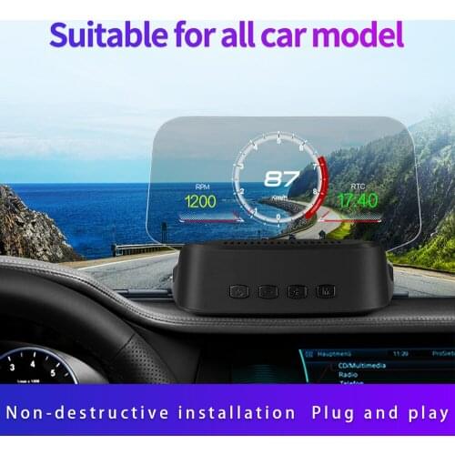 HUD Car GPS Navigation OBD2 Scanner On-board Computer Smart Windshield Gauges Head Up Display Bluetooth Speedometer Projection