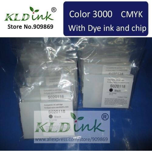 [KLD Ink] x 4PCS Compatible S020130 S020122 S020126 S020118 ink cartridge for Stylus Color 3000 Large Format Inkjet Printer