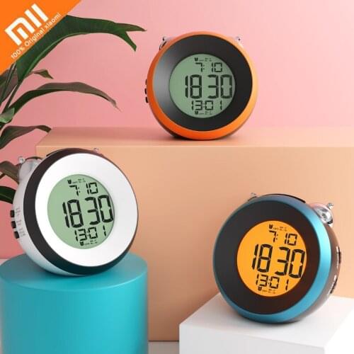 Xiaomi LED Circular Alarm Clock Control Digital Despertador Electronic Desktop Clocks Multifunctional Night Light Battery Decor