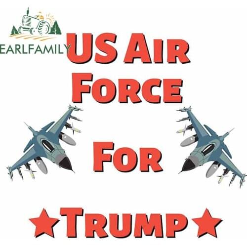 EARLFAMILY 13cm x 11.3cm For US Air Force For Trump Creative Car Sticker Graffiti Decal JDM Motorcycle Waterproof Vinyl Car Wrap