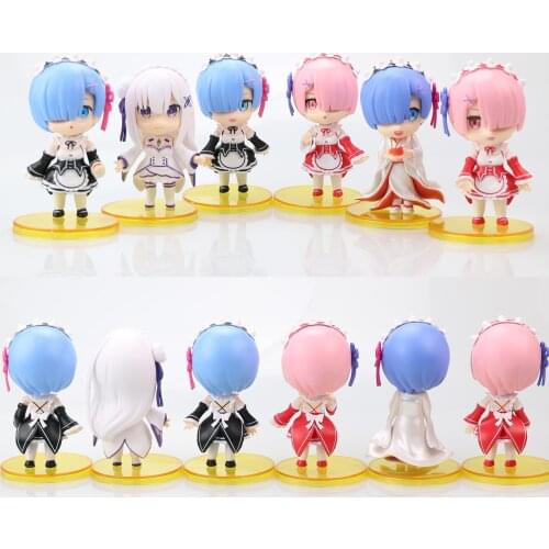 Re:life In A Different World Zero Emilia Rem Q Version Japanese Anime Pvc Action Figure Collectible Model Toy Christmas Gifts