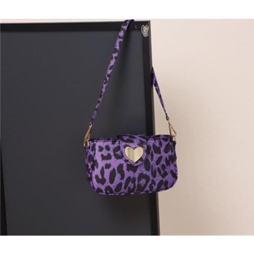 Harajuku Hot Girl Shoulder Bags Handbags Bags Messenger Bag Y2K Girl Punk Tote Female Leopard Love Minority Vintage Underarm Bag