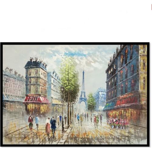 Oil Paintings Hand painted Modern Paris Landscape Wall Art Picture for Living room Canvas Paintings