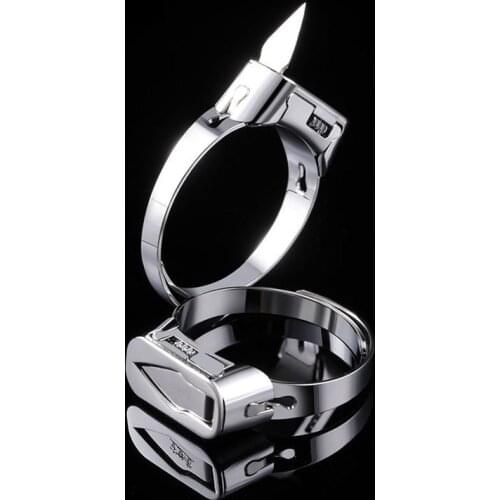 Self-defense survival supplies men and women stainless steel fashion jewelry anti-wolf self-defense ring