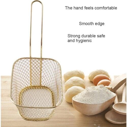 10Pcs Mini Stainless Steel Fry Baskets Chips Presentation Basket Strainer Food Basket Kitchen Tool Cooking French Fries Basket