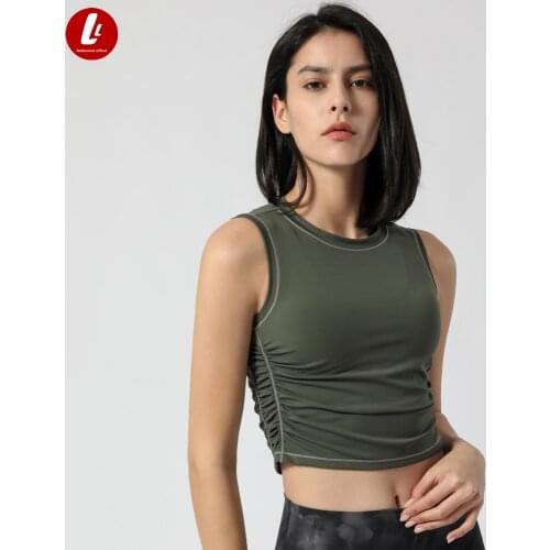 FULL COVERAGE Fitness Running Exercise Crop Tank Tops Women Four-Ways Stretchy Sport Workout Gym Vest Crop Tops NO PADS