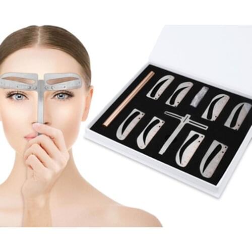 1set Adjustable Position Eyebrow Ruler Eye brow Measure Balance Extension Ruler Shape Stencil Tattoo Machine Template Practices