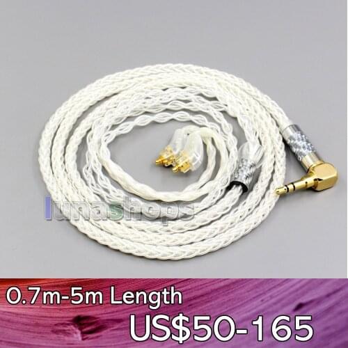 LN006775 4.4mm XLR 2.5mm 3.5mm 99% Pure Silver 8 Core Earphone Cable For Sony XBA-H2 XBA-H3 XBA-Z5 xba-A3 xba-A2