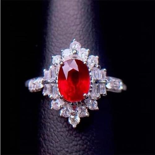 Best Gift Natural and Real Ruby Ring 925 sterling silver Fine jewelry Fashion Ruby Ring