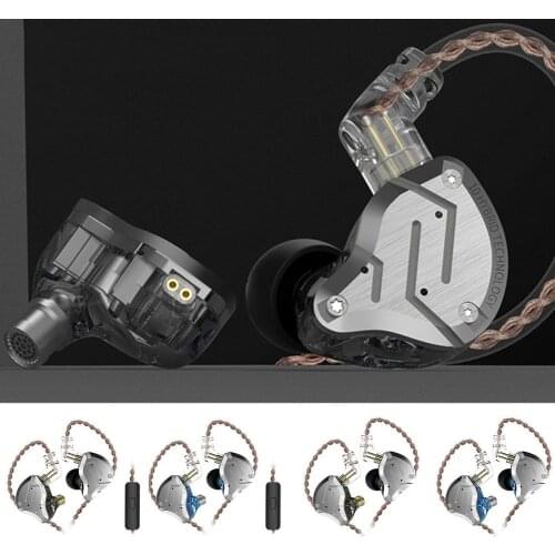 K-Z ZS10 Pro Metal Earphone Ring Iron 4BA+1DD 5 Driver In-Ear HiFi Metal Earphones With Stainless Steel Faceplate Phone Headset