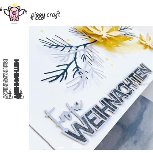 Piggy Craft metal cutting dies cut die mold German happy holidays letters Scrapbook paper craft knife mould blade punch stencil