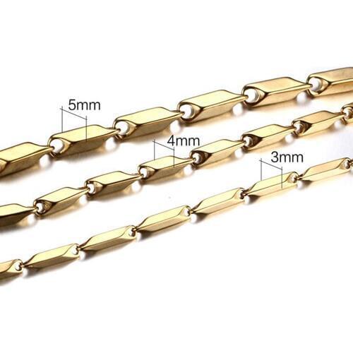 Fashion high-end new necklace melon chain gold color stainless steel chain men and women fashion necklace hot sale 1/2/3/4/5/6mm