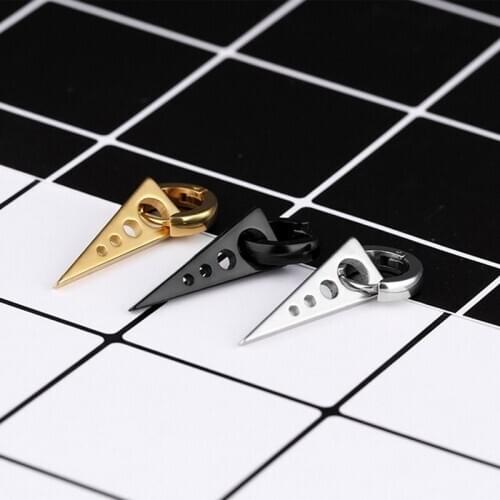 Fashion Creative Personality Triangle Titanium Steel Earrings For Men Party Jewelry Gift Men Earrings Ornaments