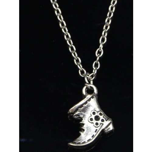 New Fashion Necklace 15x14mm old fashioned antique boots shoes Pendants Short Long Women Men Gift