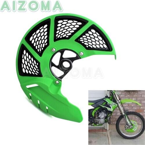 Motocross Dirt Bike Offroad Motorcycle Green X-Brake Plastic Front Disc Guard For Kawasaki KX 125/250/250F/450F KLX450R 06-18