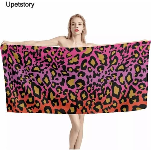 Animal PAttern Beach Swimming Towels Rainbow Leopard Zebra Print Absorbent Bath Towel Face Hair Towel for Home/Travel Hotel
