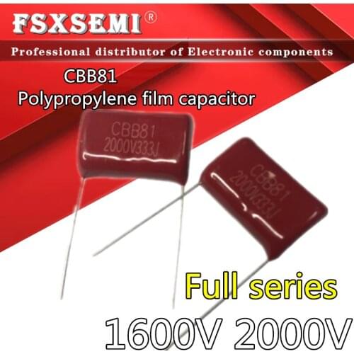 10pcs 1600V 2000V CBB81 Polypropylene film capacitor 331J 332J 391J 392J 471J 472J 473J 474J 561J 562J 563J 681J 682J 683J 821J