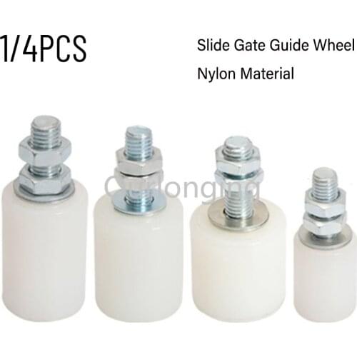 1/4PCS Multi-size Slide Gate Guide Rollers Nylon Rollers Wheels with Bolt and Nuts for Electric Door Sliding Gate Guiding Wheel