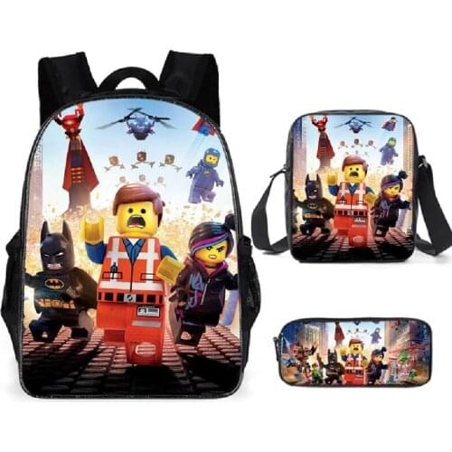 R Game Ninjago School Bags 3pcs/set for Boys Teenagers School Backpack School Supplies Bookbag Lovely Satchel