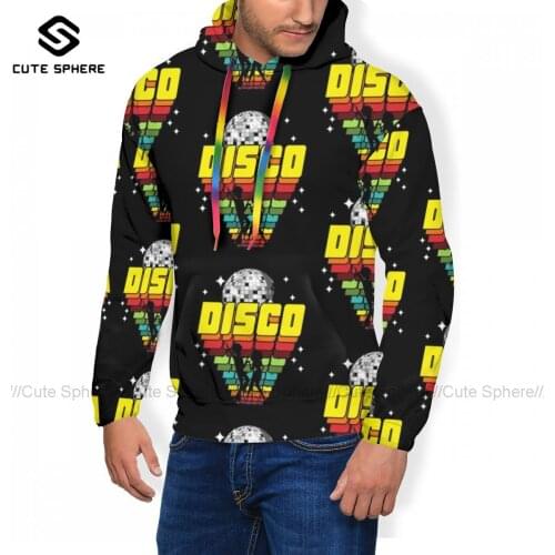 Disco Hoodie Stylish Long Polyester Hoodies Mens Winter Streetwear Pullover Hoodie Oversize