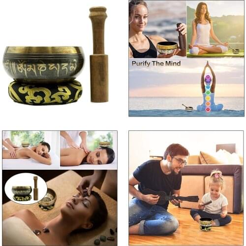 Tibetan Singing Bowl Set for Meditation Relaxation Prayer Home Ornaments