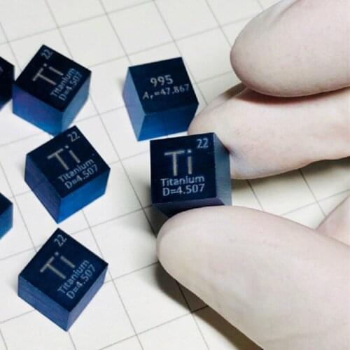 10mm Cube Titanium Blue Color Ti Hobby Collection Teaching Research Element Cube