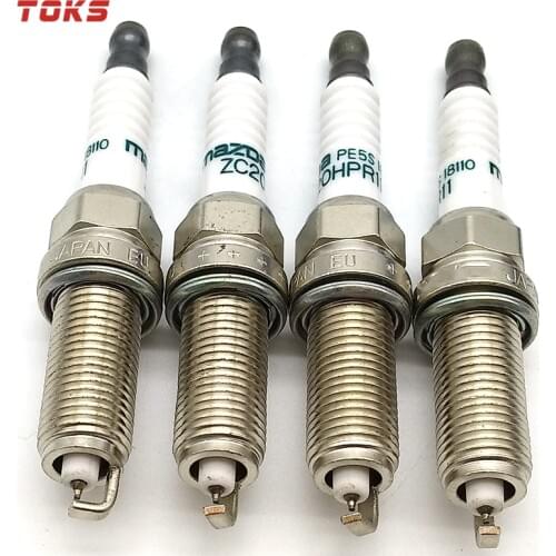 TOKS 4PCS PE5S-18-110 ZC20HPR11 Iridium Spark Plug For Mazda M3 M6 CX-3 CX-5 2.0L 2.5L PE5R18110 PE5R 18 110 Auto Candle