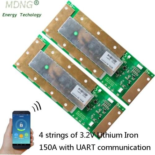 4S12V150A Smart bluetooth lifepo4 BMS protector 150A temperature control balanced lamp 4S150A lithium intelligent battery manage
