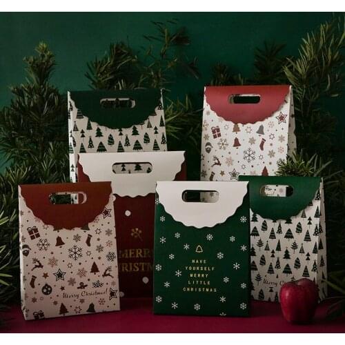Wrapping Paper Bag with Velcro for Christmas Day Flip Bag Candy Gift Bag Christmas Decoration Gift Box