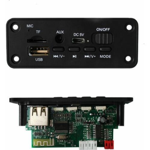 DC 5V 2*3W Amplifier MP3 WMA Wireless Bluetooth 5.0 Decoder Board Audio Module USB FM TF Record Radio AUX input For Car