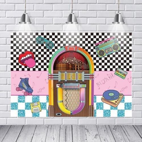 Jukebox Vintage Background Radio Rock Disco Backdrop Photophone Photo Studio Retro Party Decoration Photocall Photography Props