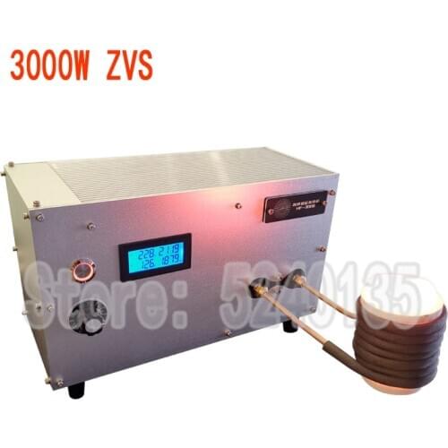 3000W ZVS high frequency induction heating machine melting gold silver furnace iron parts quenching and annealing+ Crucible