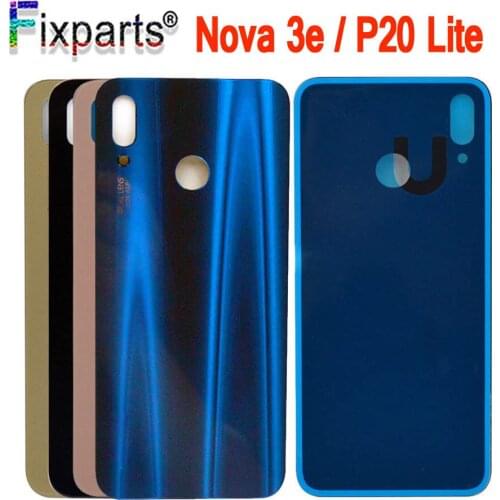 For Huawei Nova 3e P20 Lite Back Battery Cover Rear Door Housing Case Glass Panel Replacement For Huawei P20 Lite Battery Cover