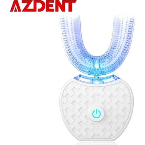 360 Toothbrush Automatic Electric Sonic Toothbrush Rechargeable USB 4 Modes U Type Oral Care Teeth Whitening Blue Cold Light