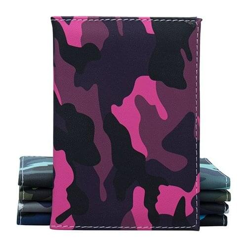 1PC New PU Leather Camouflage Passport Covers Woman Passports Holder Protector Wallet Travel Card Credit Case For Documents