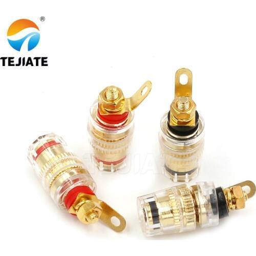 1PCS Banana Plug/Socket 4MM Power Amplifier Speaker Crystal Terminal Horn Connector Pure Copper Gold Plated Transparent Adapter