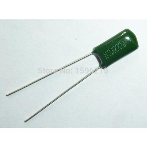 10pcs Mylar Film Capacitor 630V 2J222J 2200pF 2.2nF 2J222 5% Polyester Film capacitor