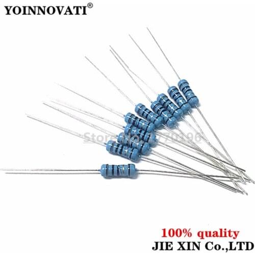 100pcs 3W Metal film resistor 1% 1R ~ 1M 1 2 10 22 47 100 330 ohm 1K 4.7K 10K 22K 47K 100K 330K 470K 2R 10R 22R 47R 100R 330R