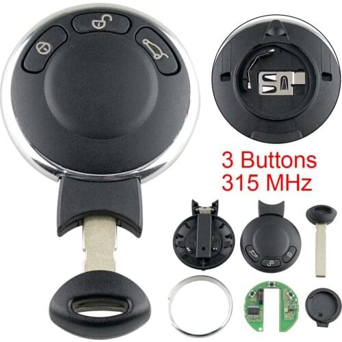 3 Buttons 315Mhz Smart Remote Car Portable Keyless Entry Key Fob Fit for BMW Mini Cooper 2007-2014 Convenient Car Accessories
