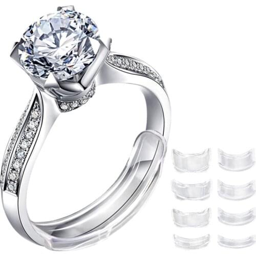 8 Sizes Silicone Invisible Clear Ring Size Adjuster Resizer Loose Rings Reducer Ring Sizer Fit Any Rings Jewelry Tools