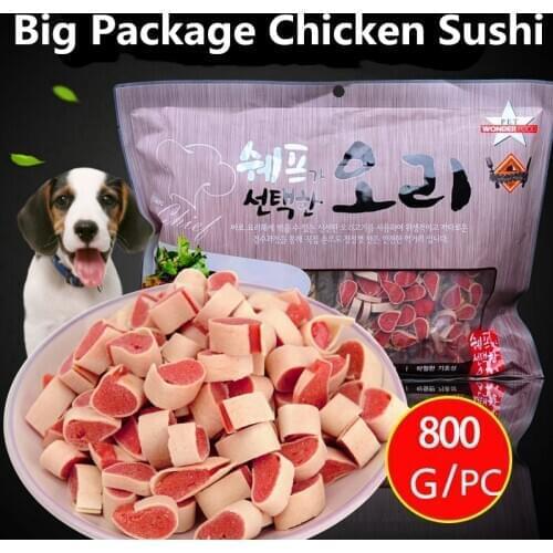 800G Pet Food Snacks Pet Chicken Deep Sea Fish Cod Sushi Healthy Molar Cleaning Teeth Dog Snacks Training Reward Pet Supplies