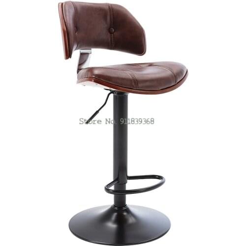 American Bar Stool Rotating Retro European Front Desk Chair Fashion Bar Stool Simple High Stool Bar Chair