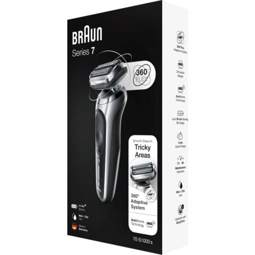 BRAUN Series 7 S1000s Rechargeable Electric Shaver for Wet Dry Dual Use EasyClean EasyClick Waterproof Shaving Mens