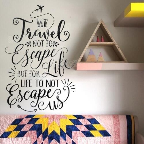 Travel Quote Art Wall Stickers Bedroom Inspiration Words Vinyl Wall Decals Living Room Home Decor Self Adhesive DIY Decal JW358