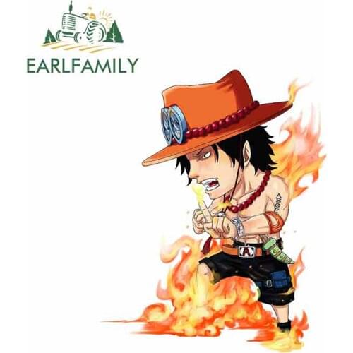 EARLFAMILY 13cm x 10cm For One Piece Ace Car Bumper Window Stickers Car Accessories Waterproof Stickers Car Truck Decal
