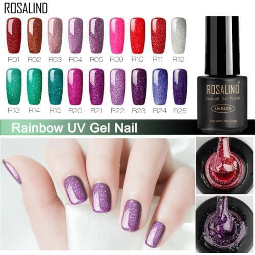 ROSALIND Nail Polish Gel Nail varnish hybrid 7ML Rainbow Vernis Semi Permanant Nail Art Manicure for Nails Extension Gel polish