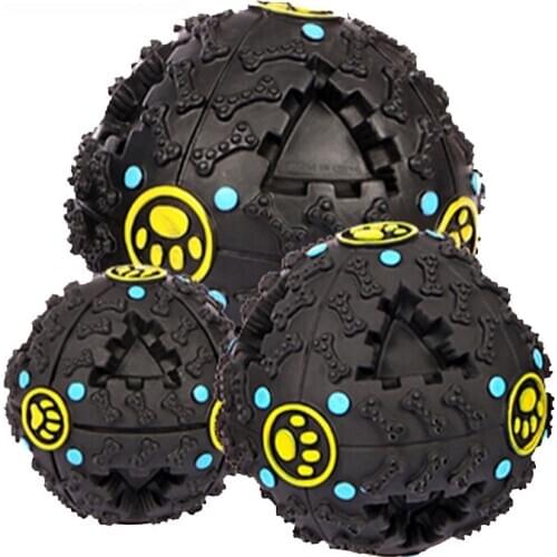 Pet Dog Toy Rushed Dog Voice Sound Ball Feeding Food Dispenser Squeaky Giggle Quack Training Chew For dogs