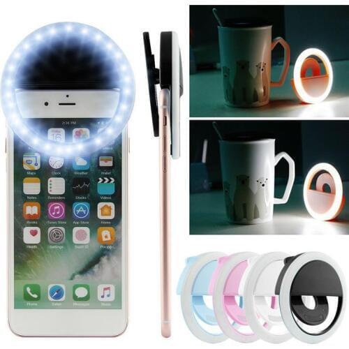 Selfie Ring Light 360-degree Rotatable Ball Head Stabilizer Dimmable USB Ring Light for Photography Streaming with Remote Contro