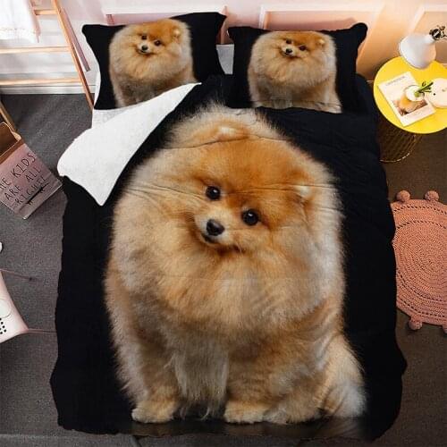 Lovely Pet Dog Bedding Set Animal Comforter 3D Print Luxury Duvet Cover Set Home Textile Queen King Single Size Colorful Child
